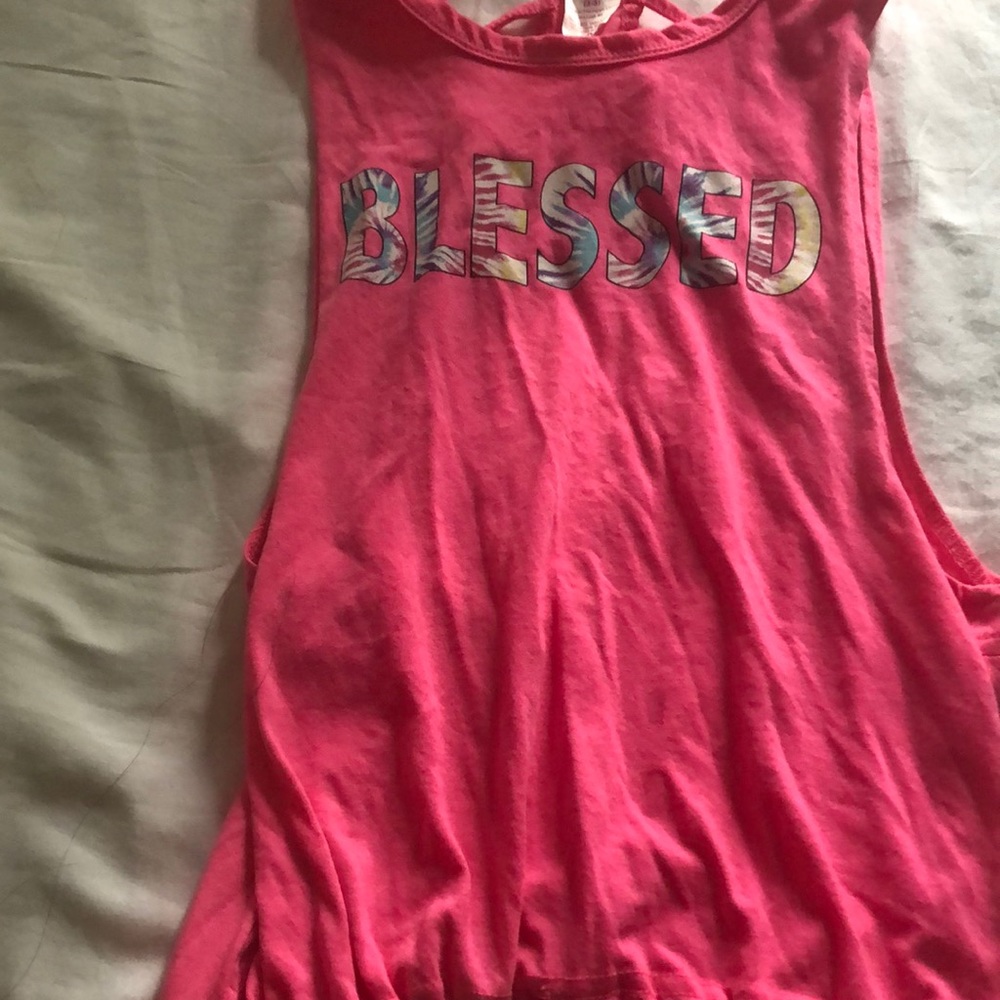 Pink 80s blessed tank top